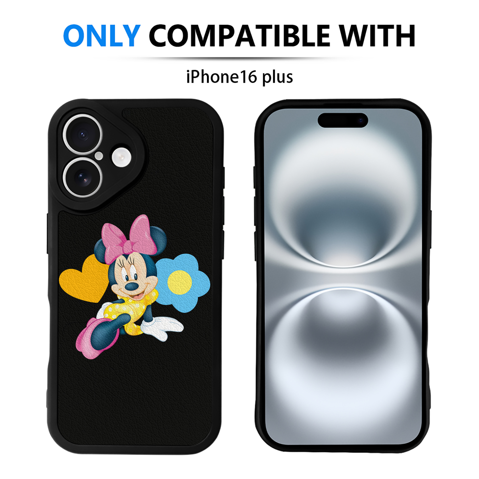 （画像用） ミッキーマウス Mickey Mouse 【iPhone 16シリーズ対応】シリコンスマホケース（レザー調） 材質：シリコン